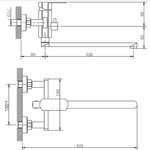 Смеситель для ванны с длинным изливом, полированная сталь HB22806