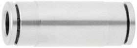 100200400, PNEUFIT 10 Series Straight Tube-to-Tube Adaptor, Push In 4 mm to Push In 4 mm, Tube-to-Tube Connection Style