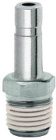 101150618, PNEUFIT 10 Series Straight Threaded Adaptor, R 1/8 Male to Push In 6 mm, Threaded-to-Tube Connection Style