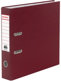 Фото 1/10 Папка-регистратор BRAUBERG с покрытием из ПВХ, 70 мм, бордовая (удвоенный срок службы), 220892