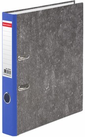 Фото 1/10 Папка-регистратор BRAUBERG, фактура стандарт, с мраморным покрытием, 50 мм, синий корешок, 220984