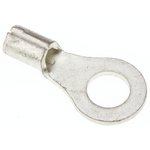 1.25-4, R Uninsulated Ring Terminal, 4mm Stud Size, 0.25mm² to 1.65mm² Wire Size