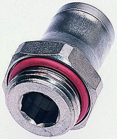 3601 12 21, LF3600 Series Straight Threaded Adaptor, G 1/2 Male to Push In 12 mm, Threaded-to-Tube Connection Style