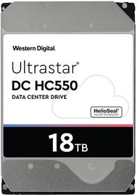 Фото 1/3 Жесткий диск WD SATA-III 18Tb 0F38459 WUH721818ALE6L4 Server Ultrastar DC HC550 (7200rpm) 512Mb 3.5"