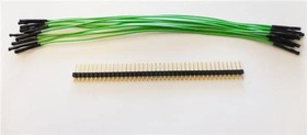 Фото 1/2 920-0204-01, Jumper Wires 10 Pk 7in FEM GRN Jumpers with 40 Hdrs