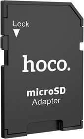 Фото 1/4 Адаптер для карты памяти HOCO HB22 MicroSD на SD (черный)