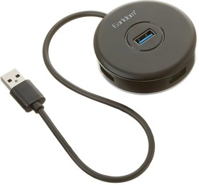 Фото 1/3 USB Хаб Earldom ET-HUB13 4xUSB 2.0 с разъём MicroUSB для дополнительного питания (черный)