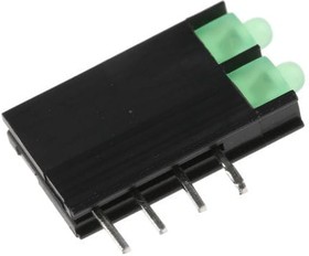 Фото 1/5 L-4060VH/2GD, LED; in housing; green; 1.8mm; No.of diodes: 2; 20mA; 70°; 2.2?2.5V