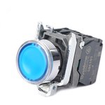 Кнопка модульная SB4 с подсветкой в сборе 22мм металл 24ВDC 1НО+1НЗ син. SE SB4BW36B5