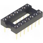 ICM-314-1-GT, Conn DIP Socket SKT 14 POS 2.54mm Solder ST Thru-Hole Tube