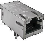 0826-1X1T-HS-F, Modular Connectors / Ethernet Connectors MAGJACK 1PORT 100W POE 1GBT LED