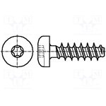 B3X8/BN20138, Винт; для термопластов; 3x8; Головка: цилиндрическая; Torx®; сталь