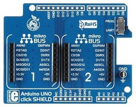 MIKROE-1581, Daughter Cards & OEM Boards Click shield for Arduino UNO