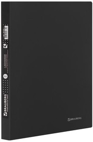Фото 1/9 Папка с металлическим скоросшивателем и внутренним карманом BRAUBERG диагональ, черная, до 100 листов, 0,6 мм, 221351