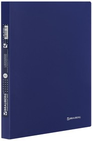 Фото 1/10 Папка с металлическим скоросшивателем и внутренним карманом BRAUBERG "Диагональ", темно-синяя, до 100 листов, 0,6 мм, 221352