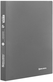 Фото 1/9 Папка с металлическим скоросшивателем и внутренним карманом BRAUBERG "Диагональ", серебристая, до 100 листов, 0,6 мм, 221353