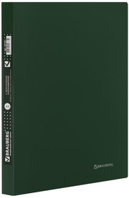 Фото 1/9 Папка с металлическим скоросшивателем и внутренним карманом BRAUBERG "Диагональ", темно-зеленая, до 100 листов, 0,6 мм, 221354