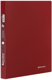 Фото 1/9 Папка с металлическим скоросшивателем и внутренним карманом BRAUBERG "Диагональ", темно-красная, до 100 листов, 0,6 мм, 221355