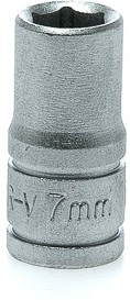 Фото 1/2 M140507-C, 1/4 in Drive 7mm Standard Socket, 6 point, 25 mm Overall Length