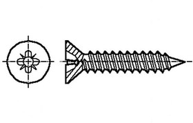 B2.2X16/BN14066, Винт, для металла, 2,2x16, Головка: потайная, Pozidriv, цинк