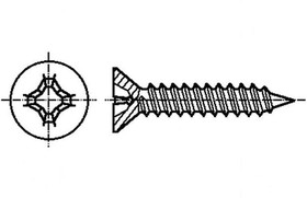 B2.2X9.5/BN995, Винт, 2,2x9,5, Головка: потайная, Phillips, сталь, цинк, BN: 995