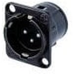 NC3MD-V-BAG, D Series - 3 pole male receptacle - vertical PCB mount - black ...