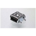 1734327-2, USB Connectors Mini A R/A Rcpt SMT