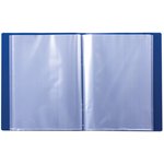 Папка 100 вкладышей BRAUBERG стандарт, синяя, 0,9 мм, 221609