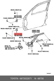 6872022071, Петля передней двери Lexus LX 470 1998-2007, Toyota Land Cruiser (100) 1998-2007, Toyota RAV 4 1994-