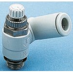 AS2301F-U01-06, AS Series Threaded Flow Regulator x 6mm Tube Outlet Port