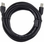 Кабель USB 2.0 Pro, AM/BM, 3м, экран, 2 ферритовых кольца, черный, CCF2-USB2-AMBM-10