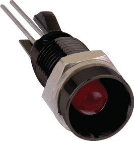 LED signal light, red, 10 mcd, Mounting Ø 8 mm, pitch 2.54 mm, LED number: 1