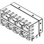 44520-0004, Modular Connectors / Ethernet Connectors MODJACK CAT5 STACKD 50 SAU ...