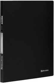 Фото 1/10 Папка с боковым металлическим прижимом BRAUBERG стандарт, черная, до 100 листов, 0,6 мм, 221630