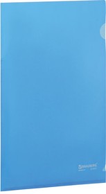 Фото 1/6 Папка-уголок жесткая BRAUBERG, синяя, 0,15 мм, 221642
