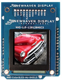 NHD-1.5-AU-SHIELD, Display Development Tools Serial Color OLED Arduino Shield