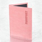 Обложка для паспорта экокожа, мягкая вставка изолон, "PASSPORT", розовая ...