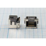 Разъем телефонный TJ-8P8C-SA1-SMD розетка, контакты 8C2, TJ-8P8C-SA1-SMD