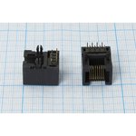 Разъем телефонный T4-8P8C[RJ-45] розетка, контакты 8P, на плату, угловой ...