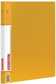 Фото 1/8 Папка с боковым металлическим прижимом и внутренним карманом BRAUBERG "Contract", желтая, до 100 л., 0,7 мм, бизнес-класс, 221790
