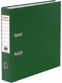 Фото 1/8 Папка-регистратор BRAUBERG с покрытием из ПВХ, 70 мм, зеленая (удвоенный срок службы), 221818