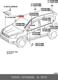 7577042030, Накладка капота Toyota RAV 4 2006-2013