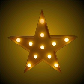 Фото 1/10 12-24 Светильник светодиодный "Звезда", 3 Вт, АБС-пластик, желтый, 170 г., 270*270*27 мм, ТБ, шт
