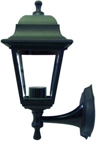 Фото 1/9 11-11 ЧЕР (НБУ 04-60-001 ЛЕДА) Светильник-фонарь настенный черный 4-хгранный прозрач стекло, шт
