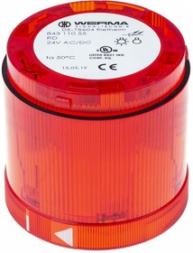 Фото 1/2 843.110.55, 843 Series Red Flashing Effect Beacon Unit, 24 V dc, LED Bulb, AC, DC, IP54