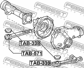 Фото 1/2 TAB-571, САЙЛЕНТБЛОК ОПОРЫ ДИФФЕРЕНЦИАЛА