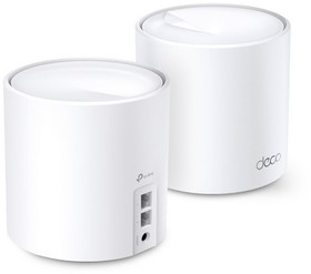 Фото 1/10 Точка доступа Wi-Fi TP-LINK Deco X60(2-pack) AX3000 Домашняя Mesh Wi-Fi система, Wi-Fi 6, 2402 Мбит/с (4 потока) на 5 ГГц и 574 Мбит/с (2 по