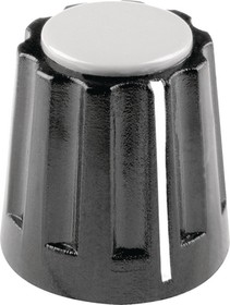 331.61, Plastic rotary knob with line Black ø14.5mm