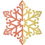 502-388, Елочная фигура Снежинка сказочная 40 см, цвет красный/золотой