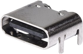 UJC-HP-3-SMT-TR, Conn USB Type C RCP 6 POS 1mm/1.23mm Solder RA SMD 6 Terminal 1 Port T/R
